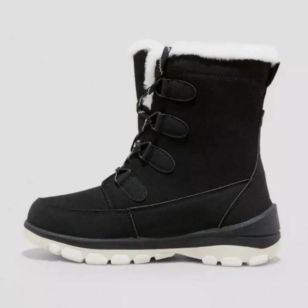 Women's Corie Shearling Hiker Winter Boots - Universal Thread Black 11